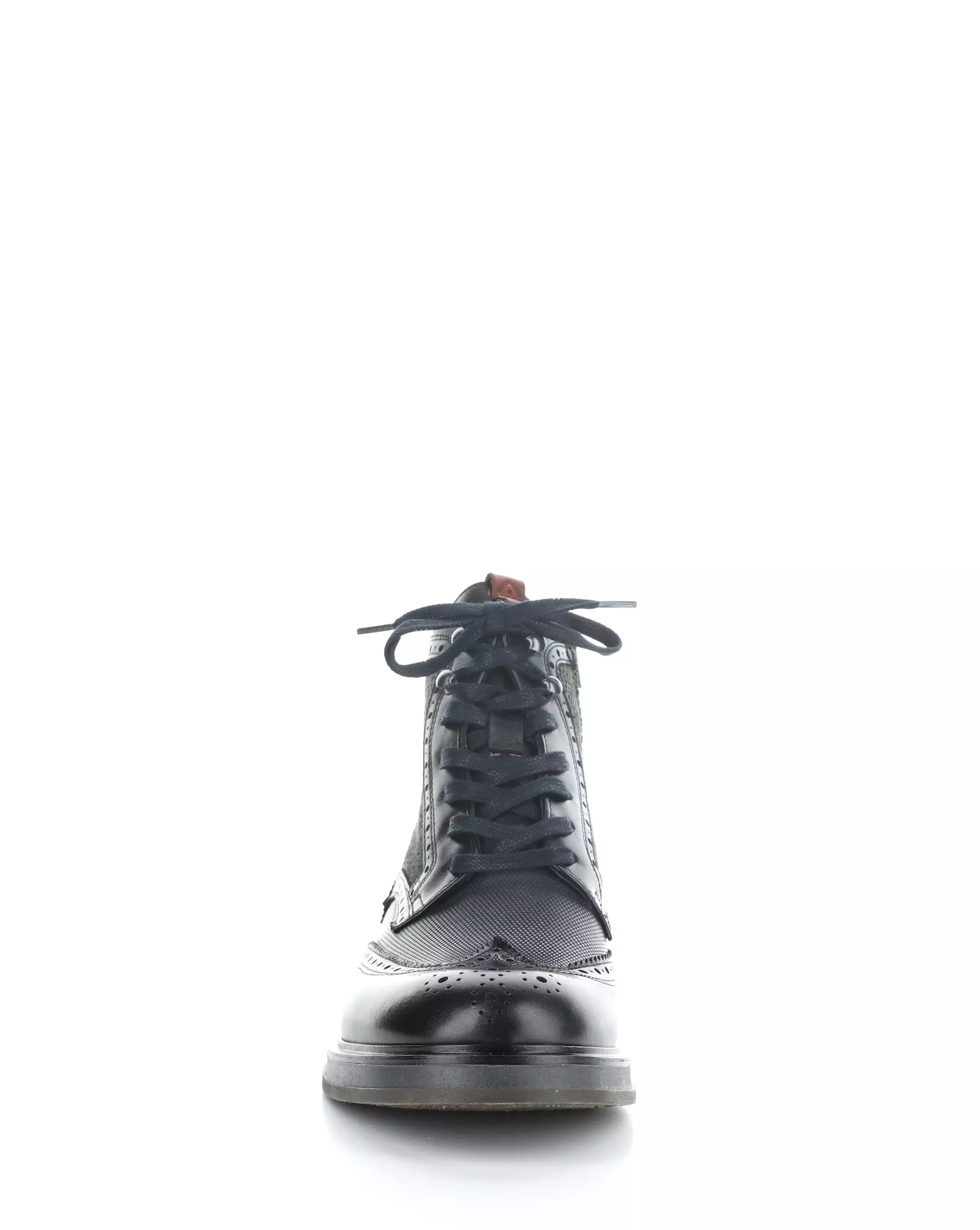 12432 BLACK COMBO Round Toe Boots