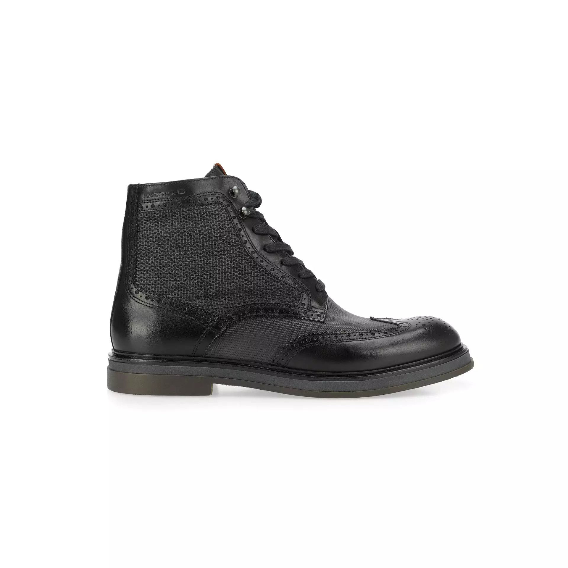 12432 BLACK COMBO Round Toe Boots