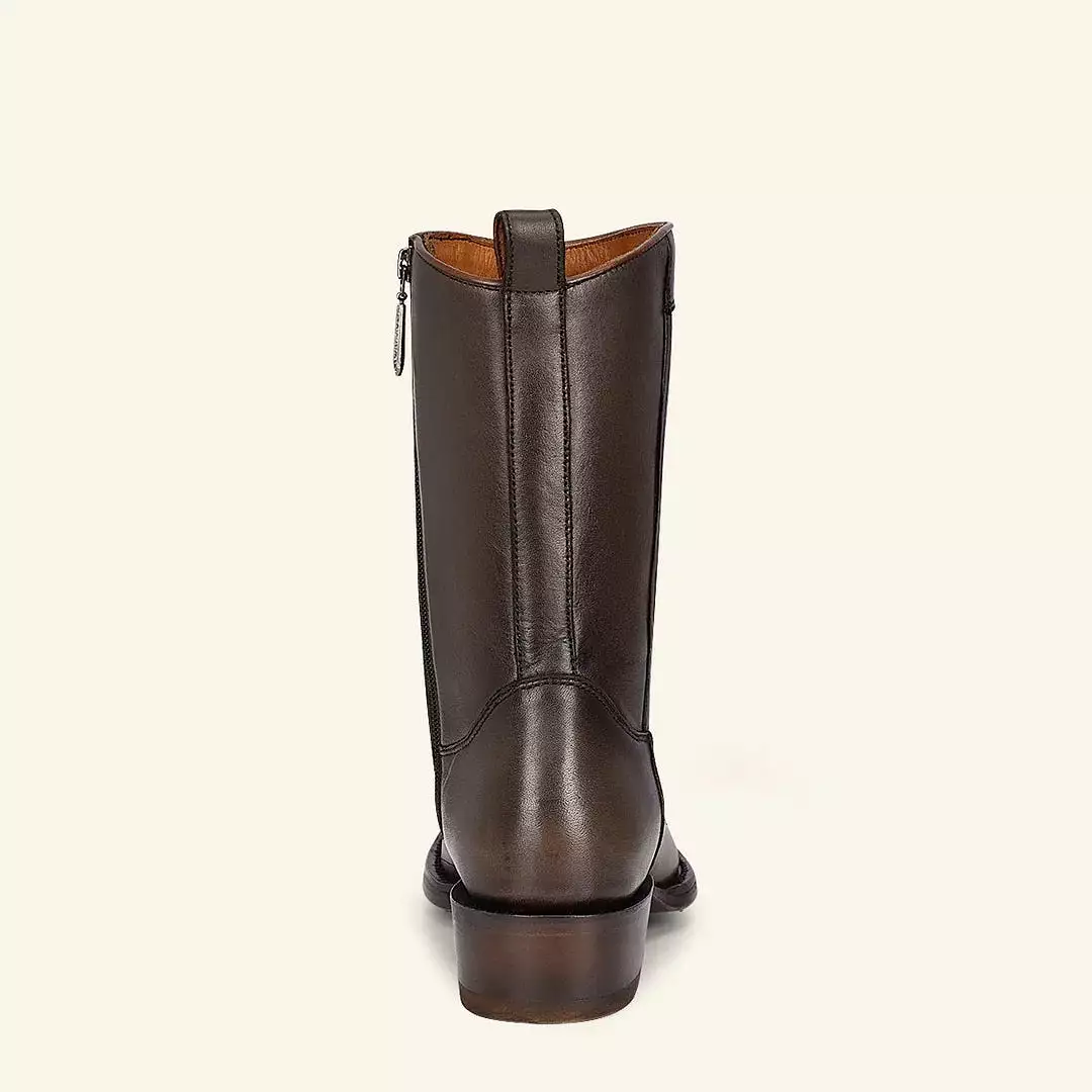 1J2KPT - Cuadra brown dress cowboy ostrich zip ankle boots for men