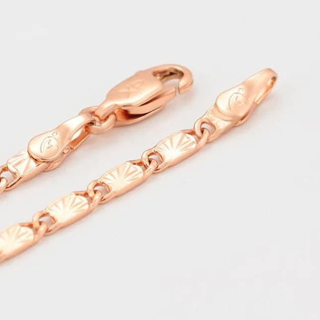 3mm Rose Gold Snail Chain Bracelet Anklet