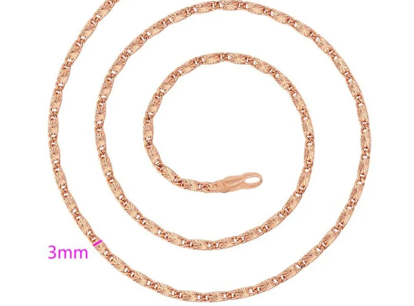 3mm Rose Gold Snail Chain Bracelet Anklet