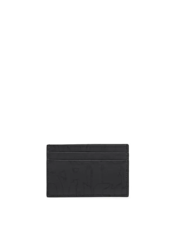 Alexander Mcqueen Black Logo Print Card Holder