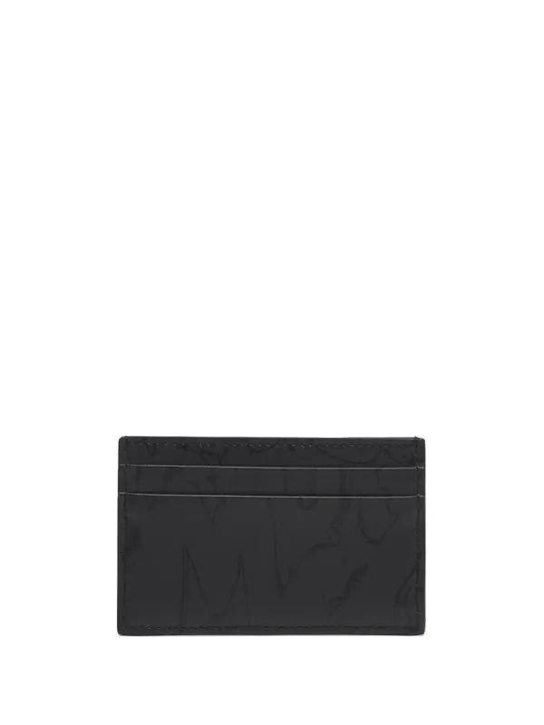 Alexander Mcqueen Black Logo Print Card Holder