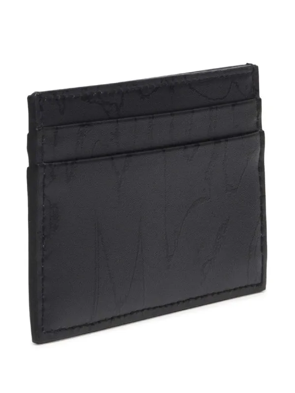 Alexander Mcqueen Black Logo Print Card Holder