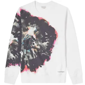 Alexander McQueen Painted Flower SweatWhite Mix