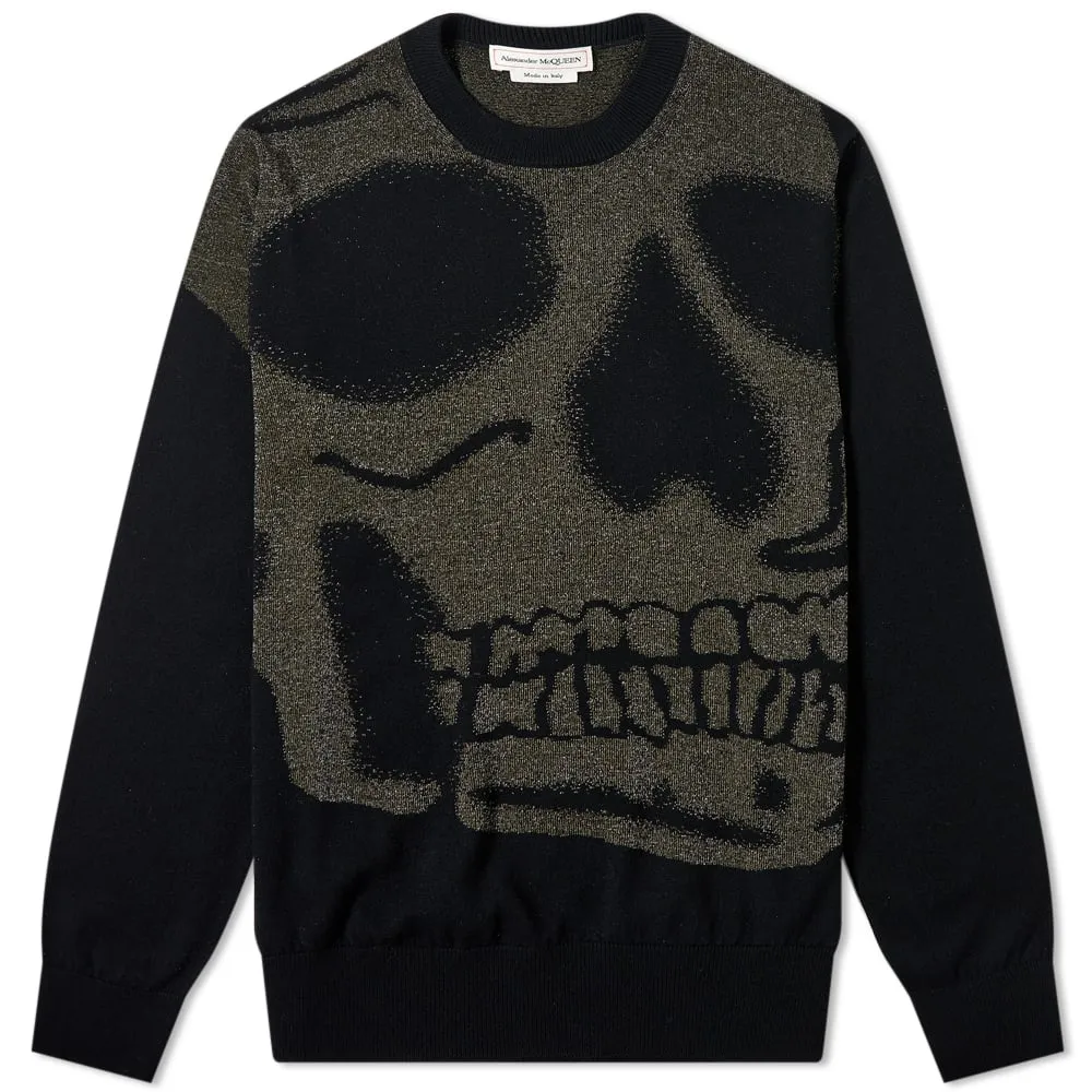 Alexander McQueen Skull Intarsia KnitBlack & Gold