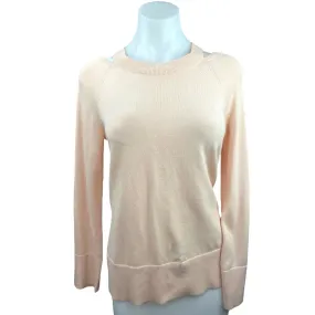 Ann Taylor LOFT Pink Peach Orange Pastel Cut Out Knit Pullover Sweater Top Sz XS