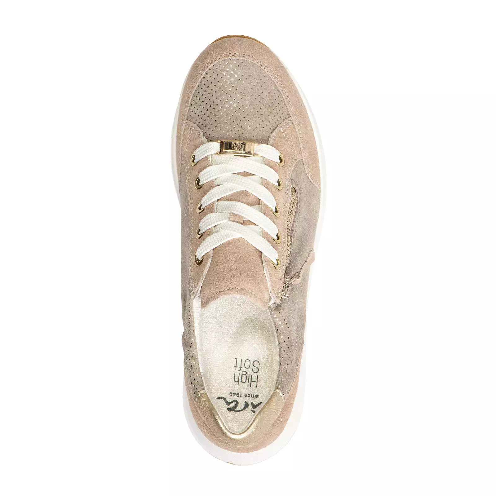 Ara Oleanna Side Zip Sneaker (Women) - Sand/Platinum Suede