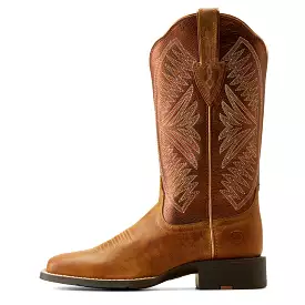 'Ariat' Women's 12 Round Up Ruidoso Western Square Toe - Pearl / Burnished Chestnut