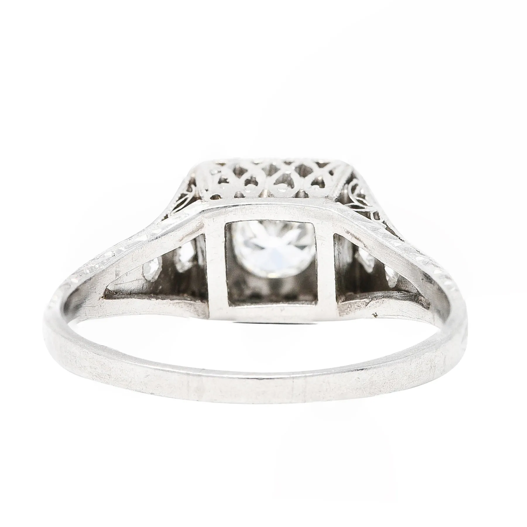 Art Deco 0.46 CTW Diamond Platinum Trellis Engagement Ring