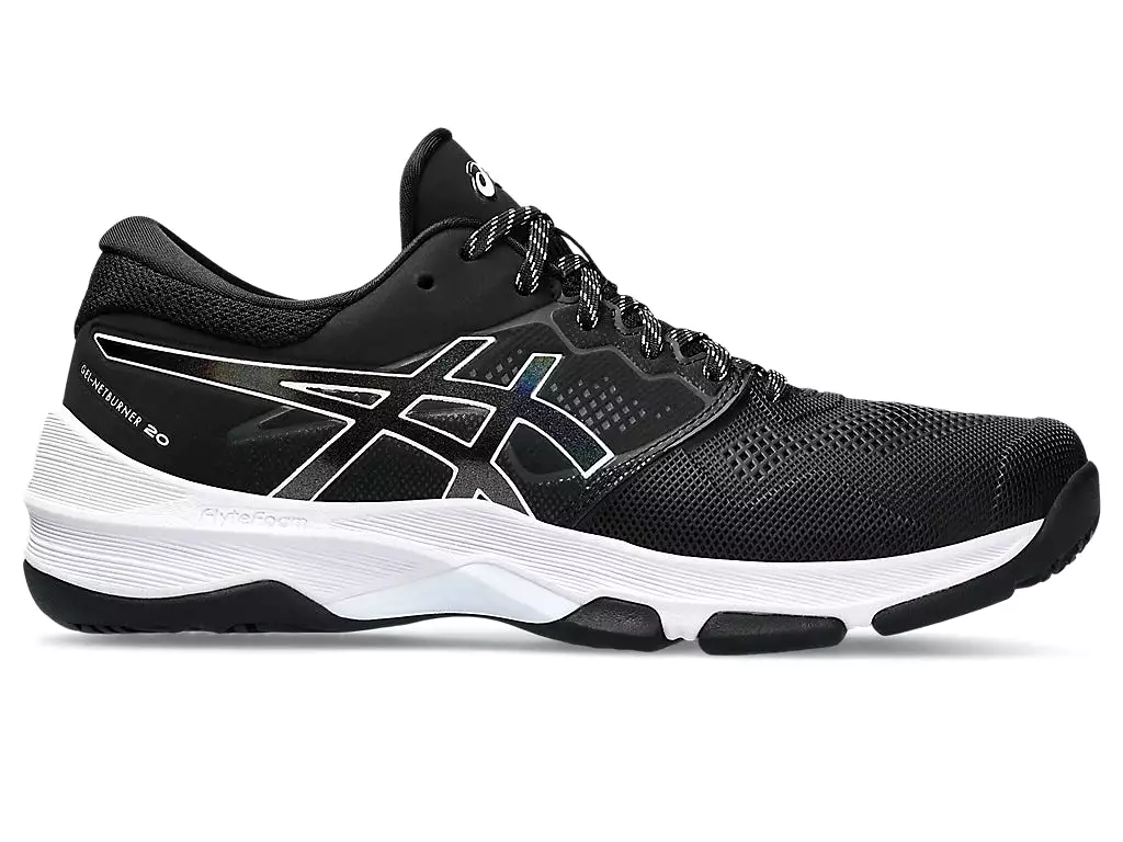 ASICS WOMEN'S GEL-NETBURNER 20 BLACK/WHITE SHOES