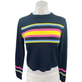 Asos Navy Multicolor Striped Crew Neck Long Sleeve Knit Pullover Sweater Top 2