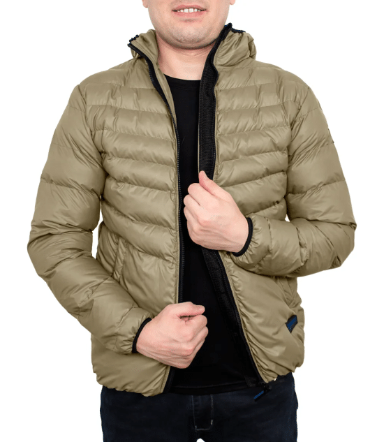 Austin Puffer Jacket Beige with Hood