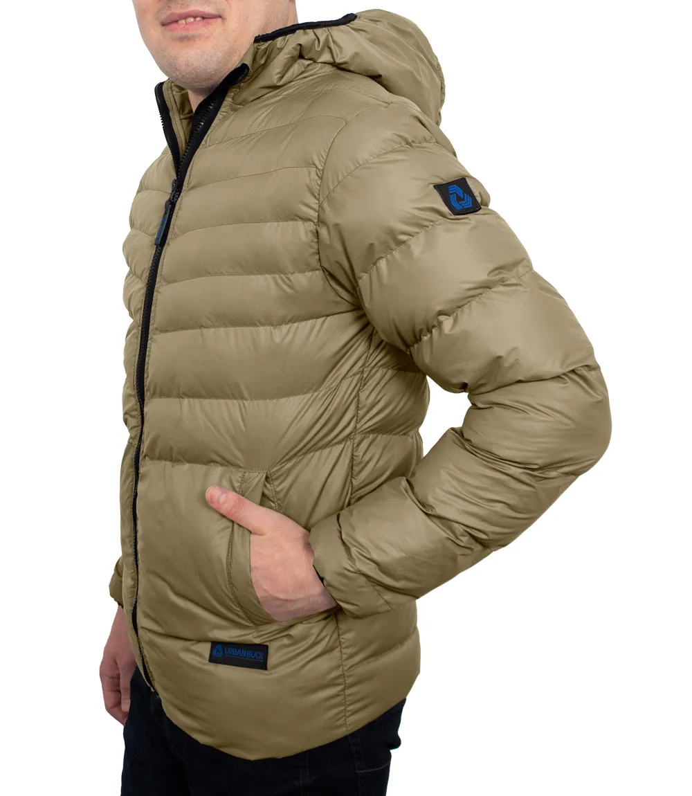 Austin Puffer Jacket Beige with Hood