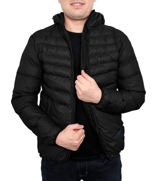 Austin Puffer Jacket Black with Hood