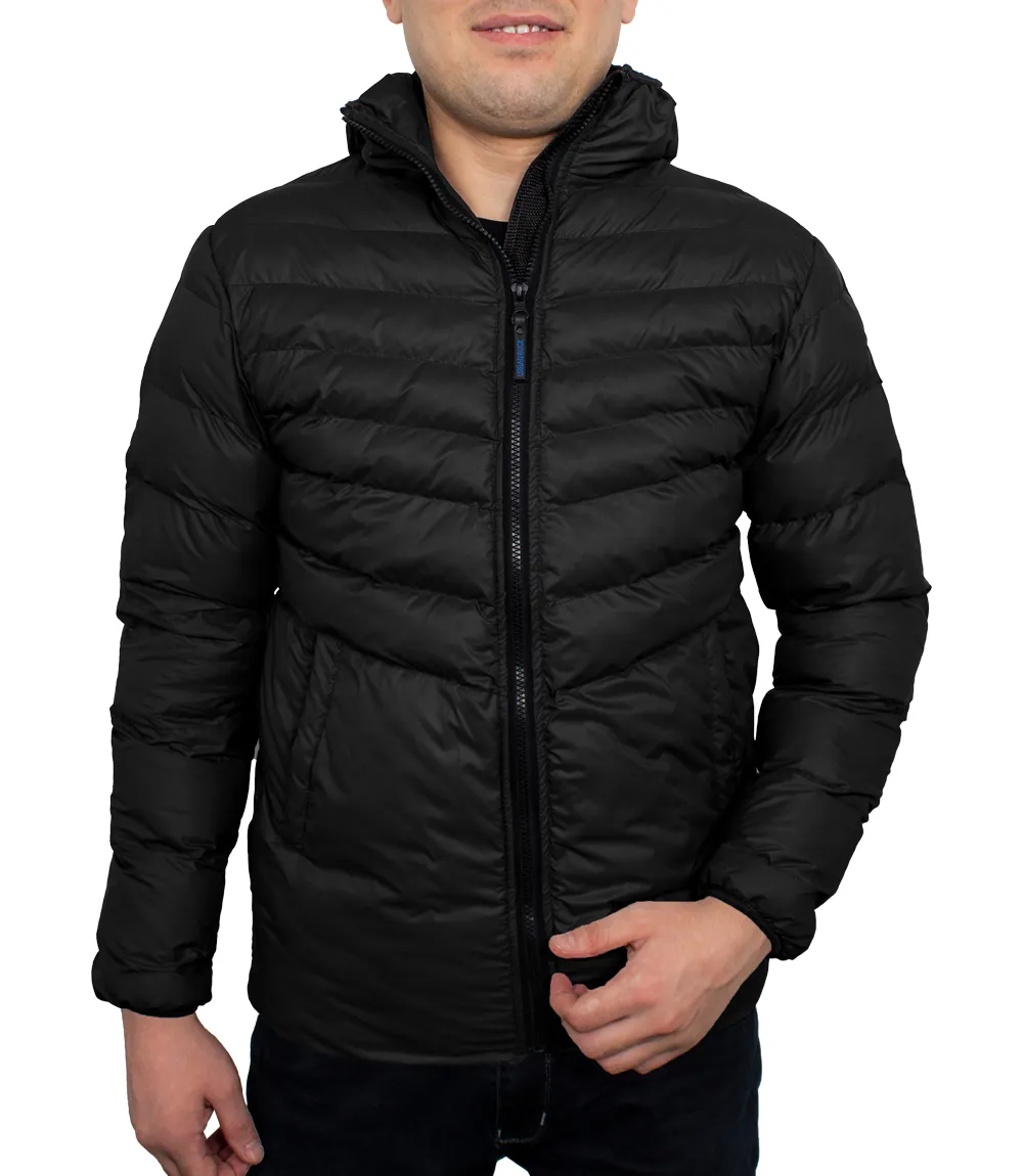 Austin Puffer Jacket Black with Hood