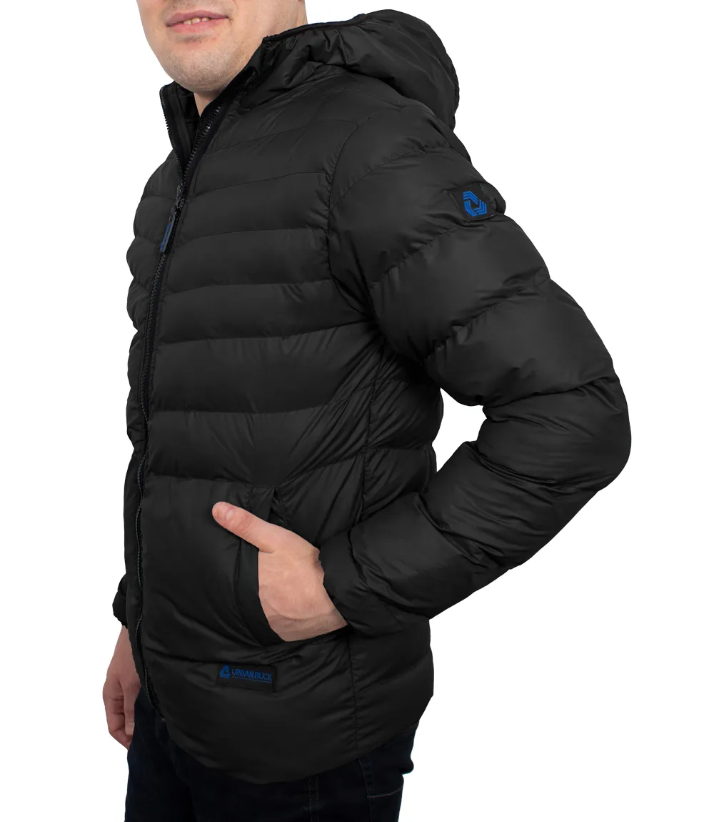 Austin Puffer Jacket Black with Hood