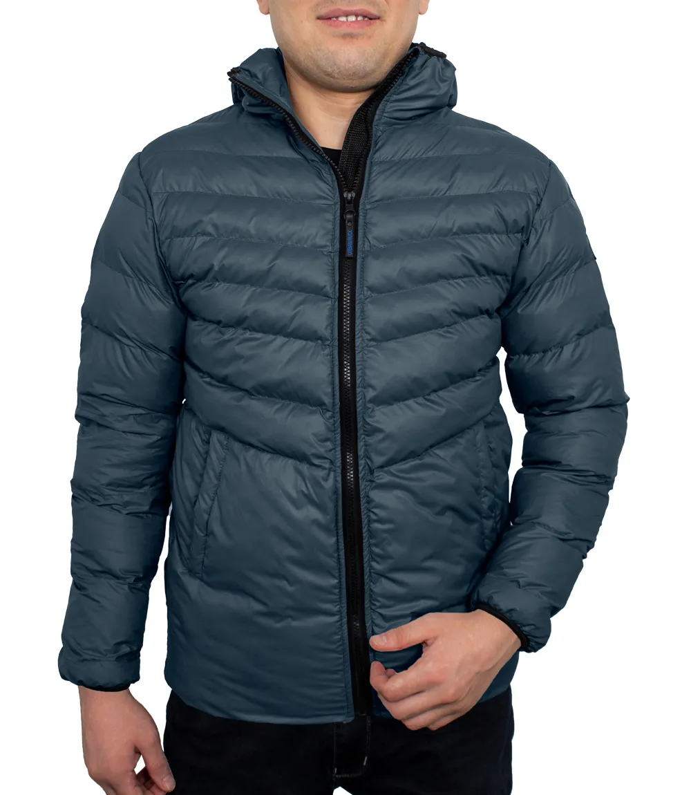 Austin Puffer Jacket Navy with Hood