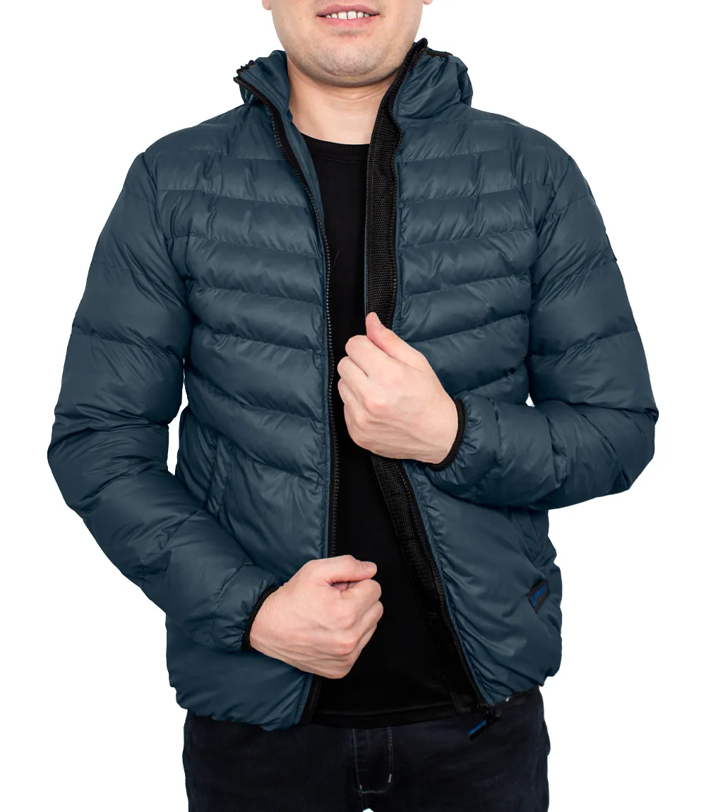 Austin Puffer Jacket Navy with Hood