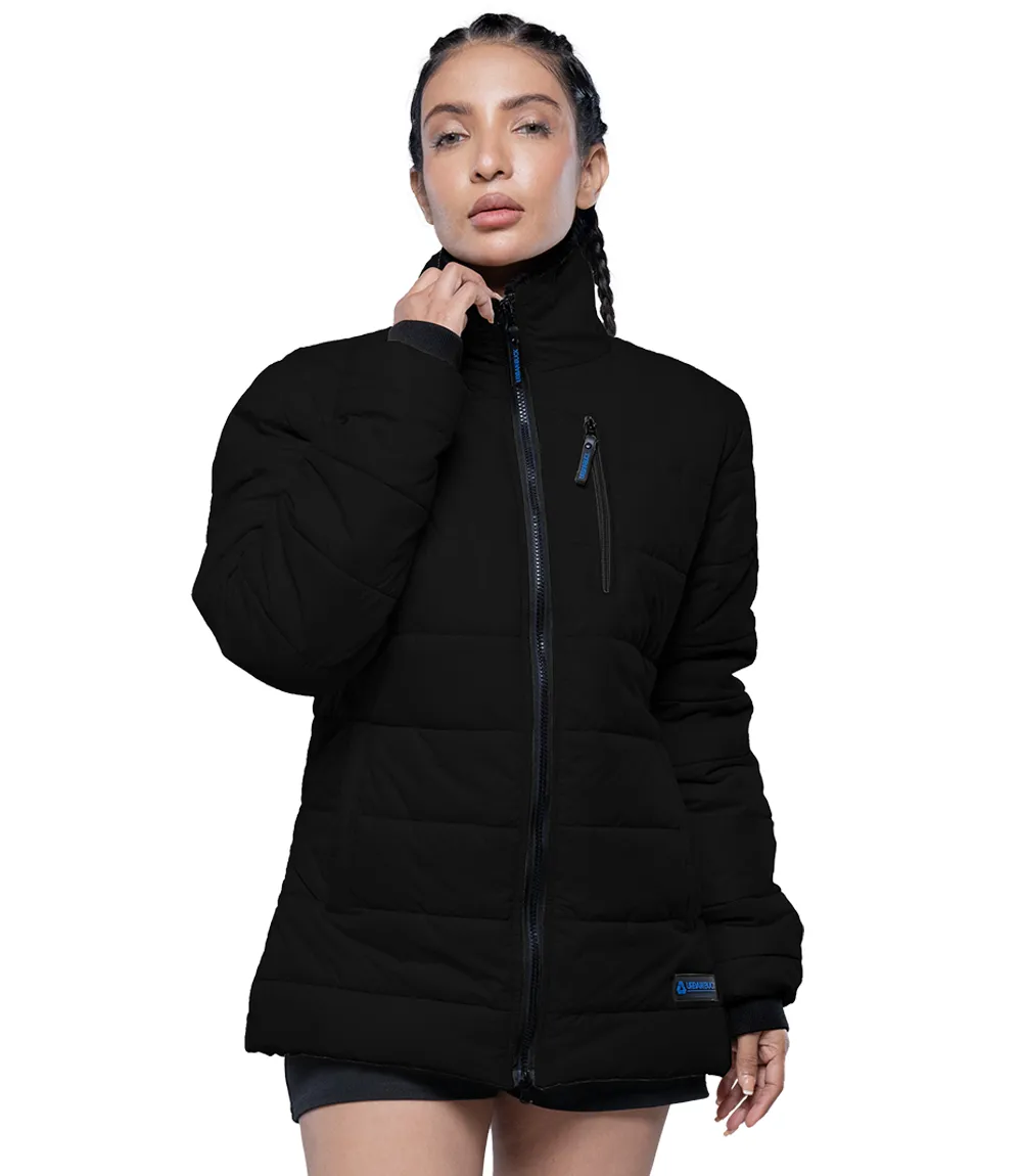 Azaria Women Black High Collar Puffer Jacket - Cozy Outerwear