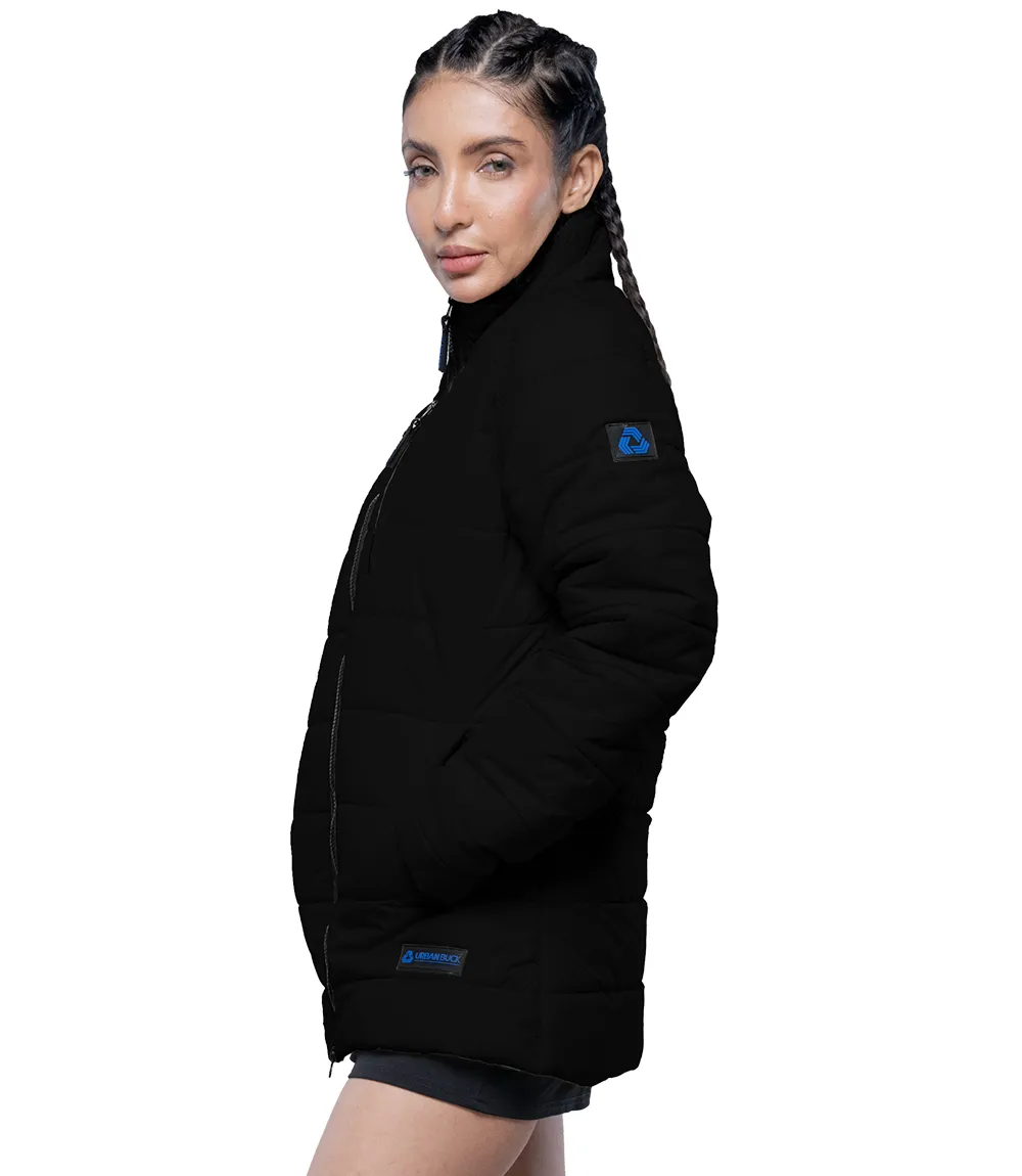 Azaria Women Black High Collar Puffer Jacket - Cozy Outerwear