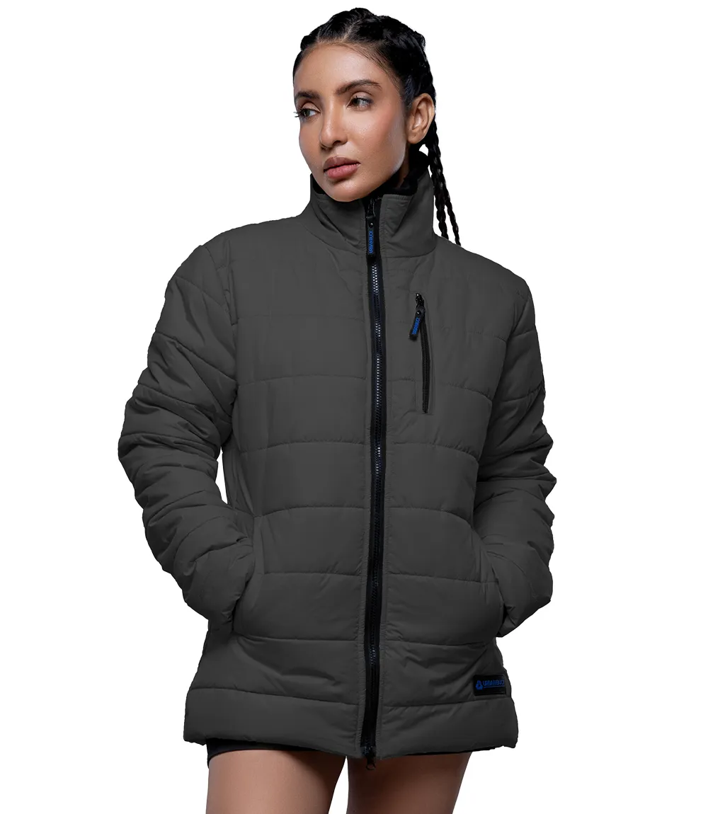 Azaria Women's Dark Gray High Collar Puffer Jacket