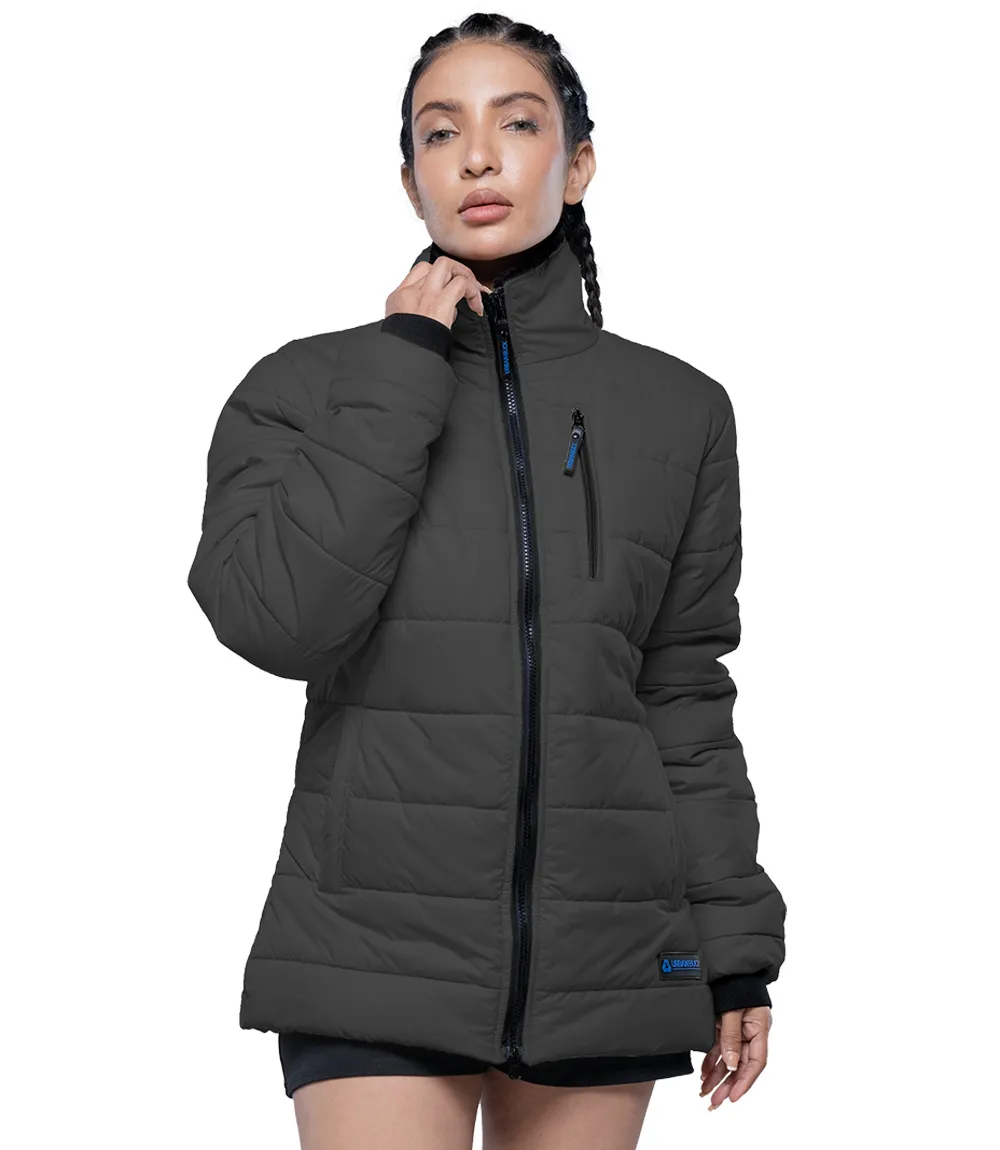 Azaria Women's Dark Gray High Collar Puffer Jacket