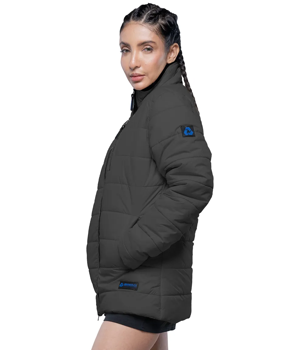 Azaria Women's Dark Gray High Collar Puffer Jacket