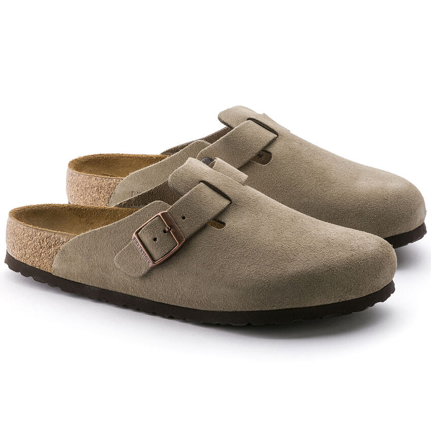 'Birkenstock' Women's Boston Suede Leather Clog - Taupe