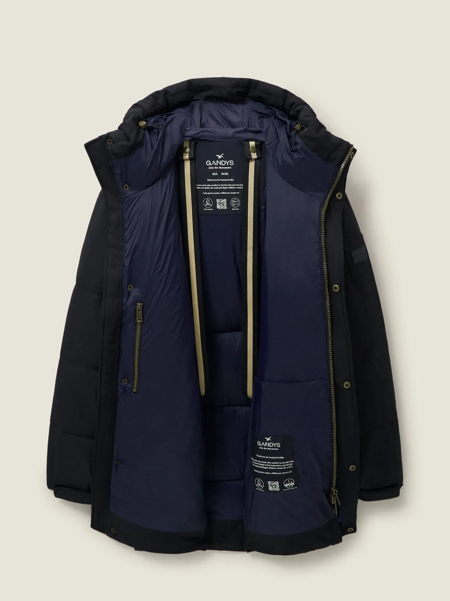 Black Landro Mid Length Puffer Jacket