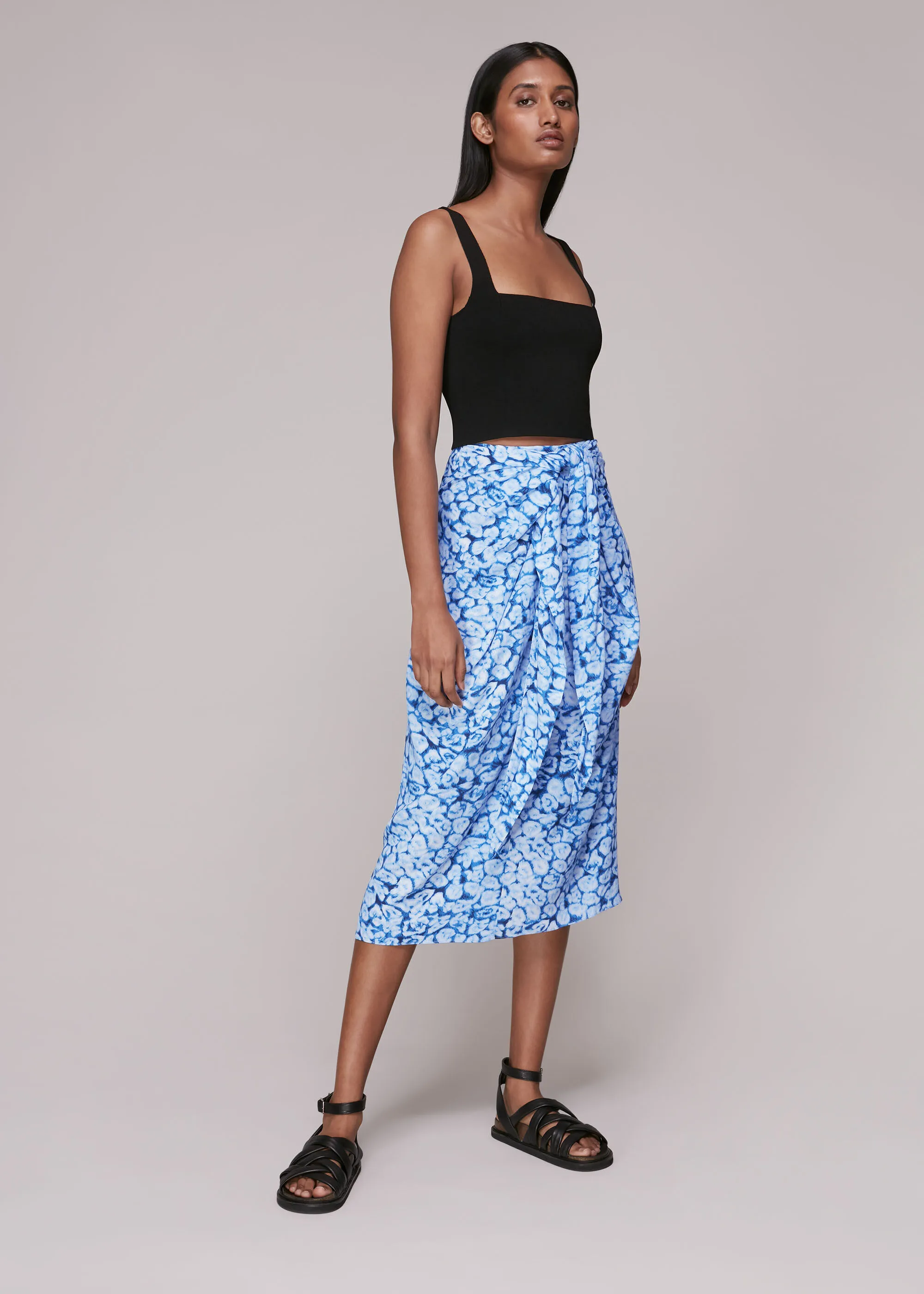 Blue Clouded Leopard Sarong Skirt