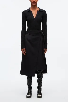 Cavalry Twill Wrap Skirt