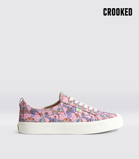 Crooked OCA Low Rose Graphic Print Canvas Sneaker Men