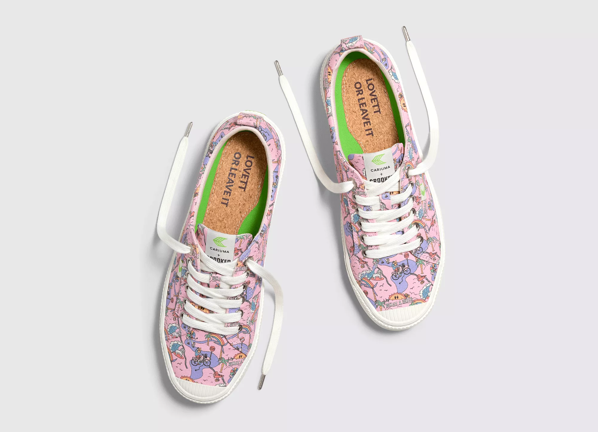 Crooked OCA Low Rose Graphic Print Canvas Sneaker Men