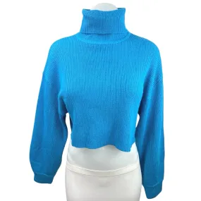 Divided by H&M Green Turtleneck Cropped Long Sleeve Pullover Sweater Top Size S