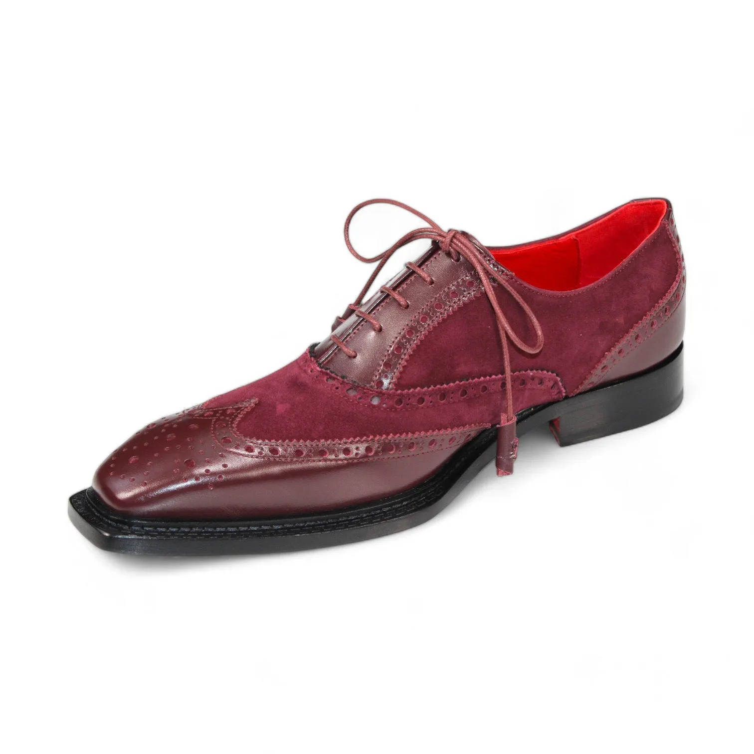 Emilio Franco Antonio Men's Shoes Burgundy Calf/Suede Leather Derby Oxfords (EF1208)