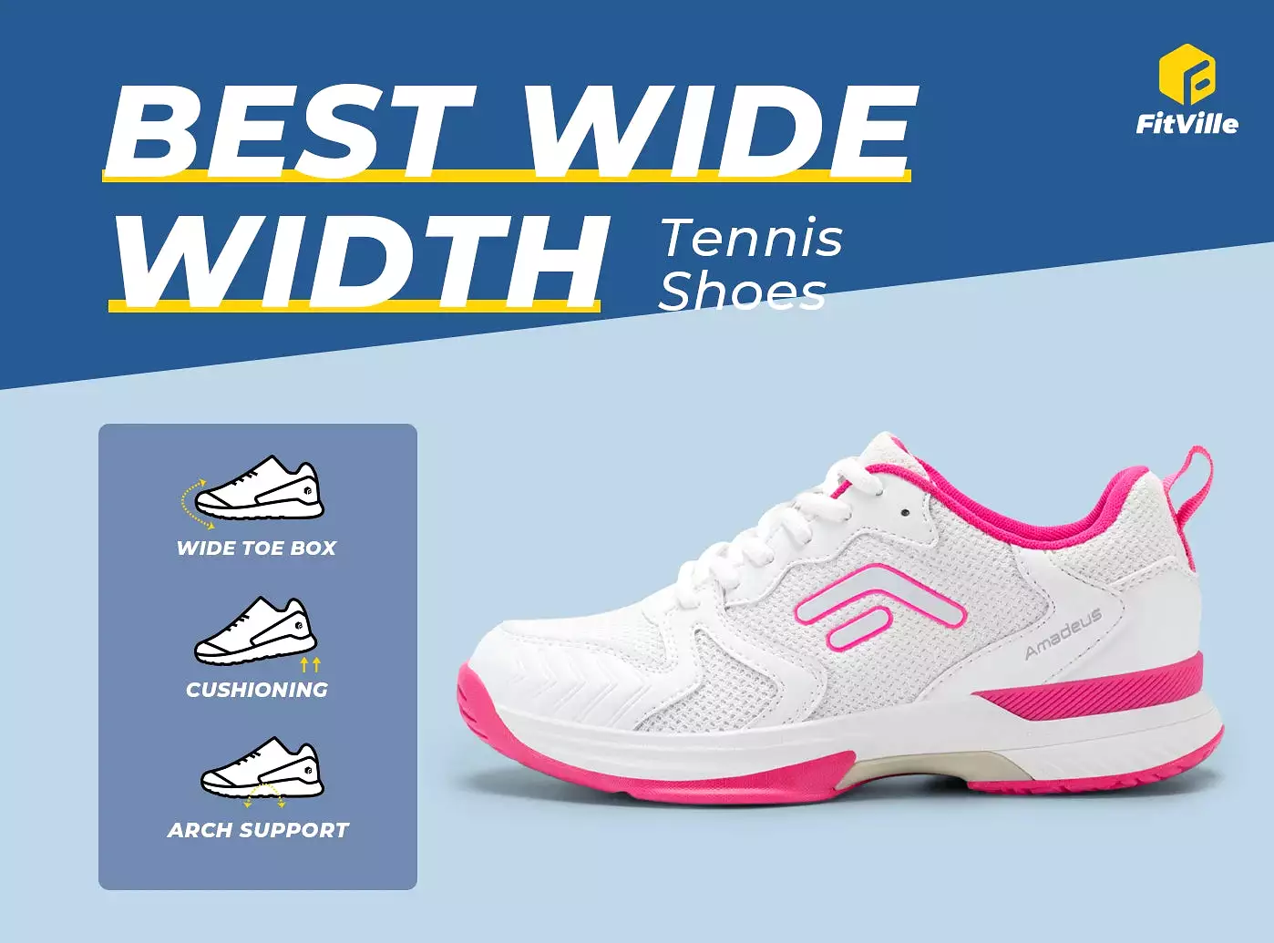 FitVille Women's Amadeus Tennis & Pickleball Court Shoes V4