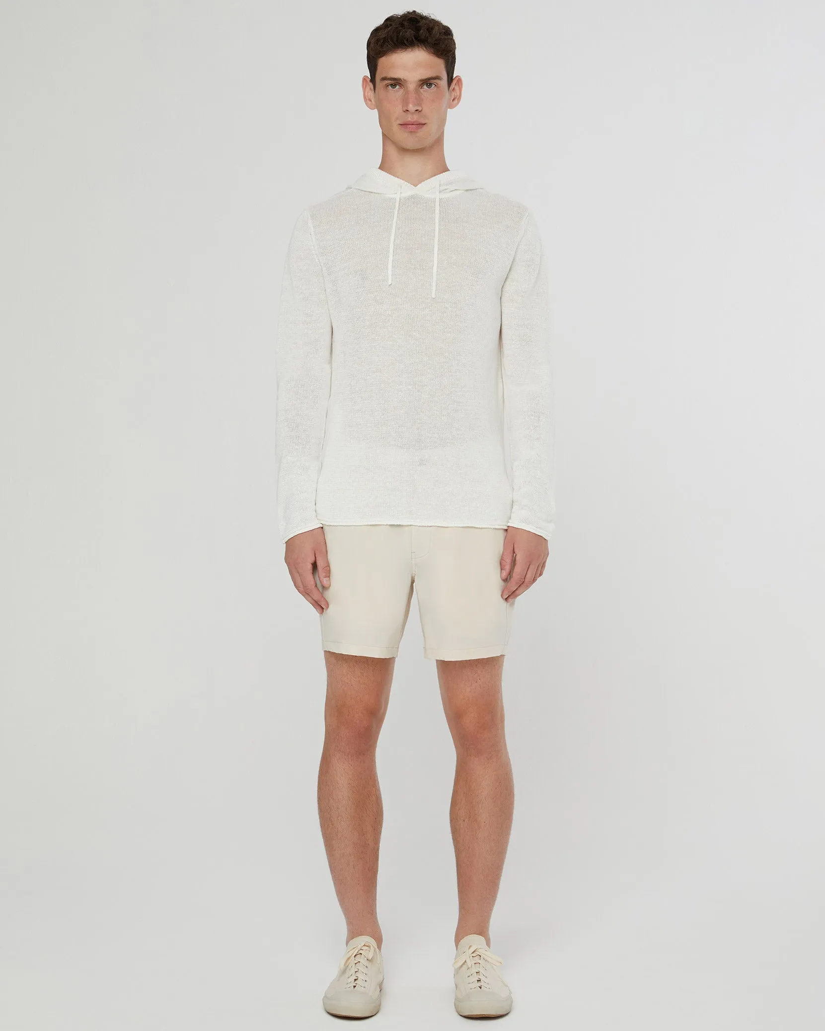 Frank Hooded Linen Sweater | White