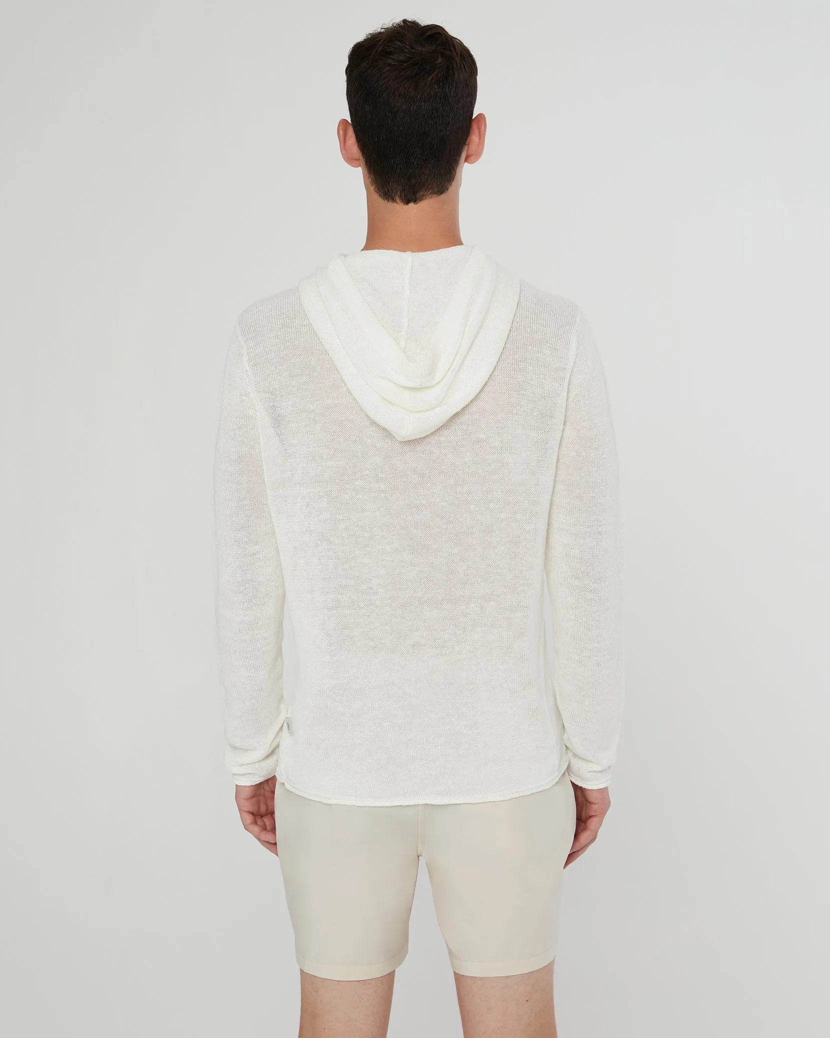 Frank Hooded Linen Sweater | White