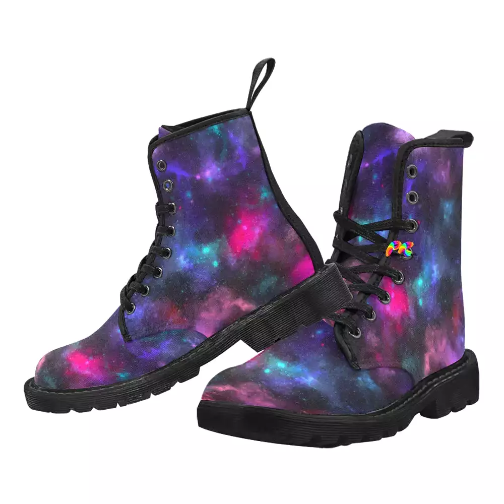 Galaxy Men's Lace-up Canvas Rave Boots