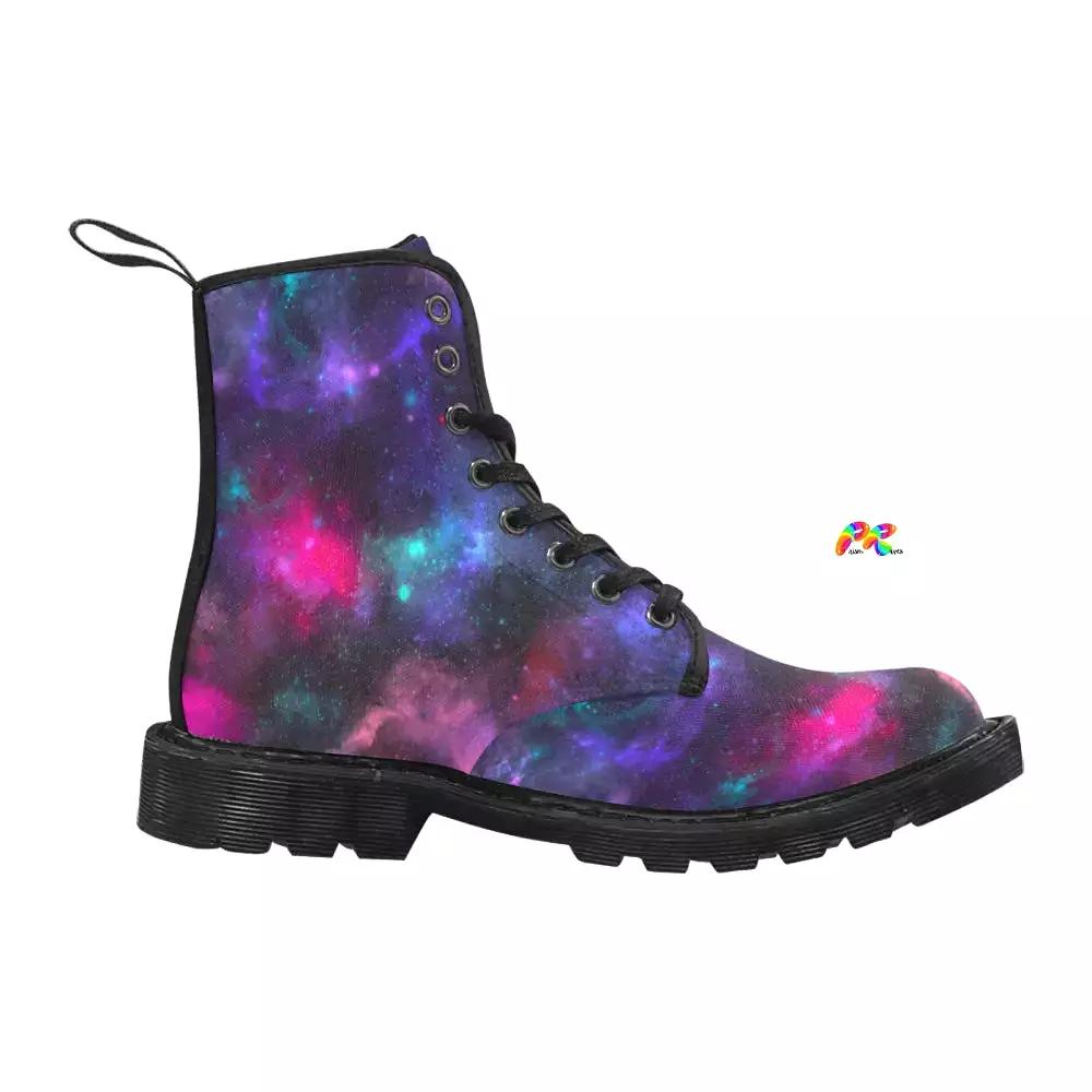 Galaxy Men's Lace-up Canvas Rave Boots