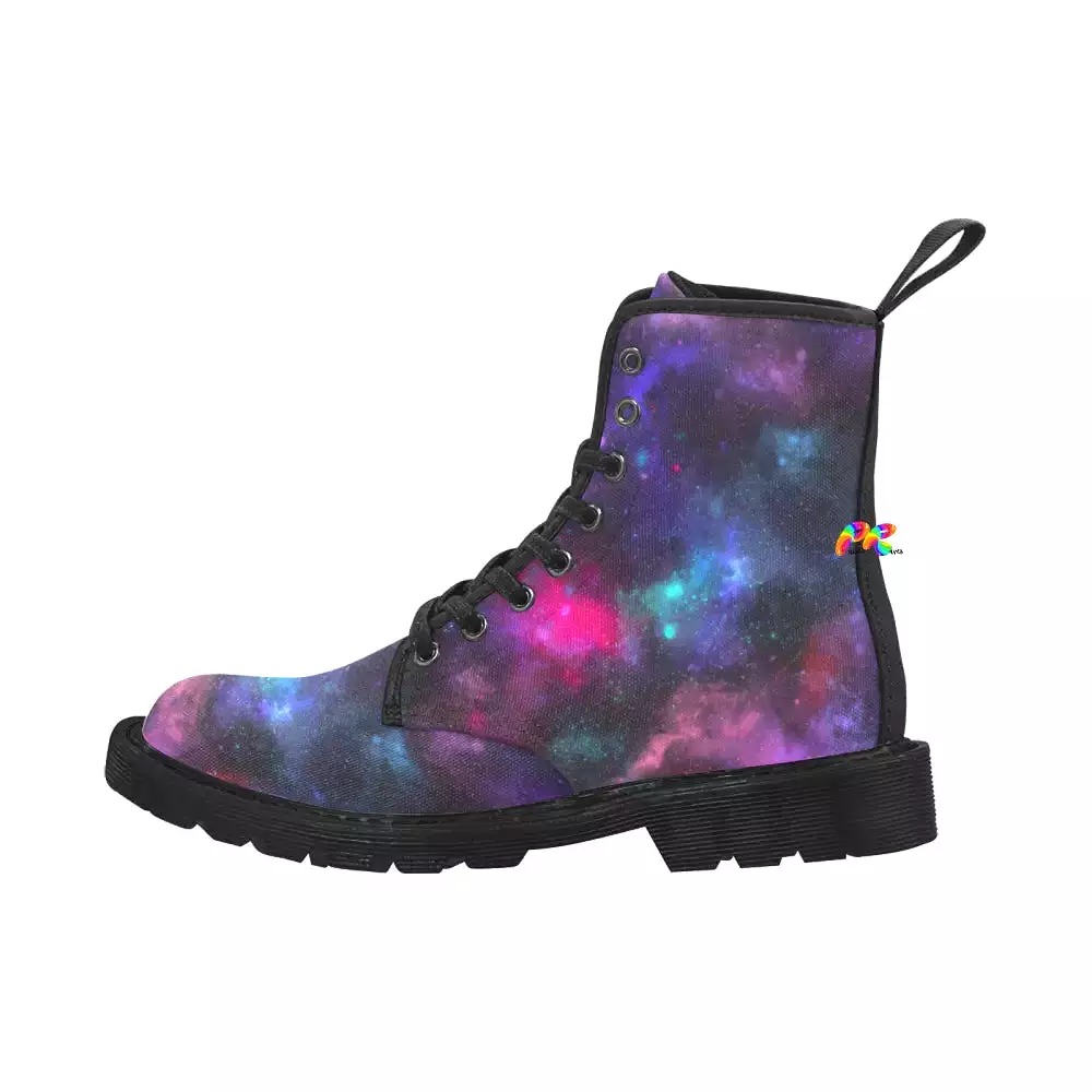 Galaxy Men's Lace-up Canvas Rave Boots