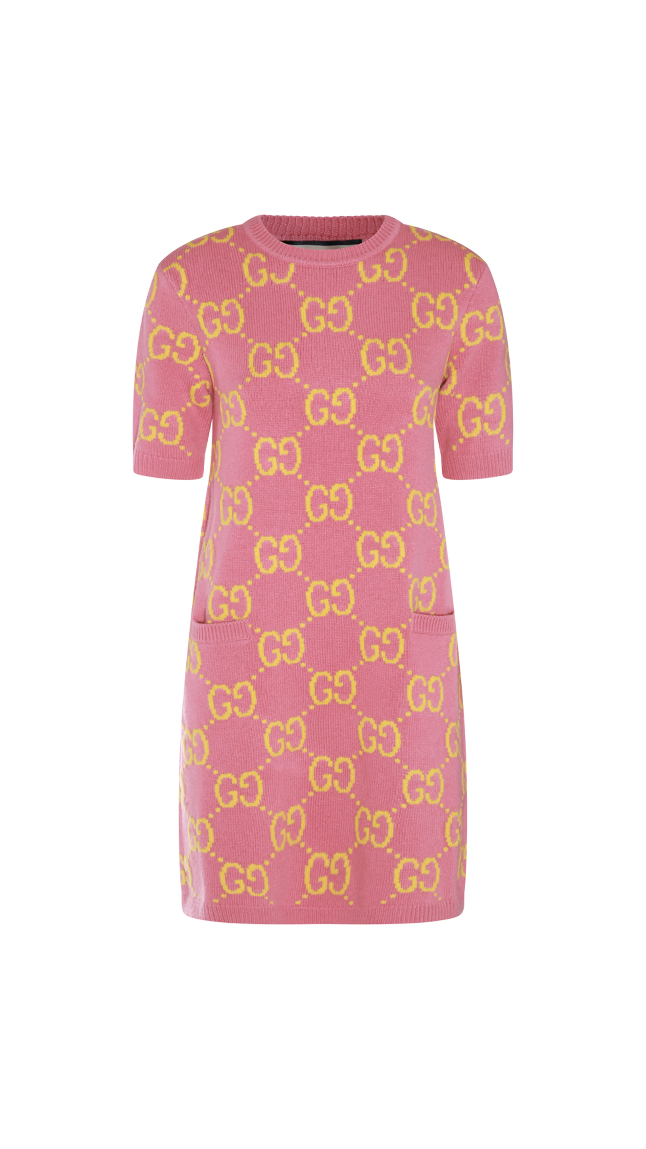 GG Knit Wool Dress - Pink