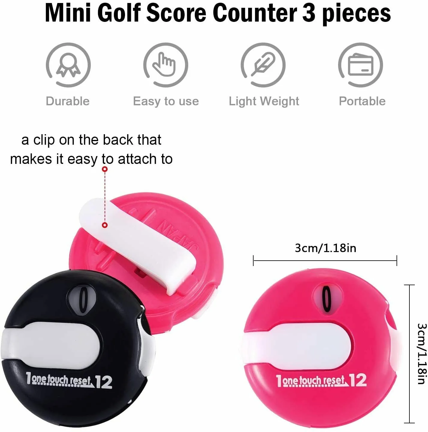 Golf Stroke Counter (3 Pack) - Golf Score Keeper