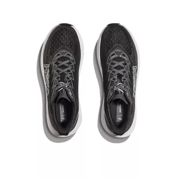 HOKA Women's Mach 6 (Wide Width) Black/White