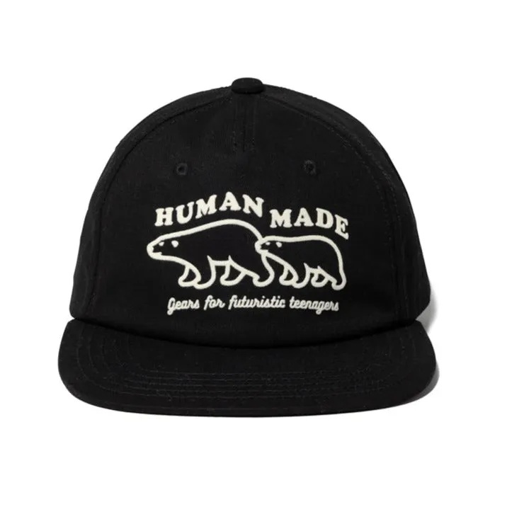 Human Made Bear 5 Panel Twill Cap Black