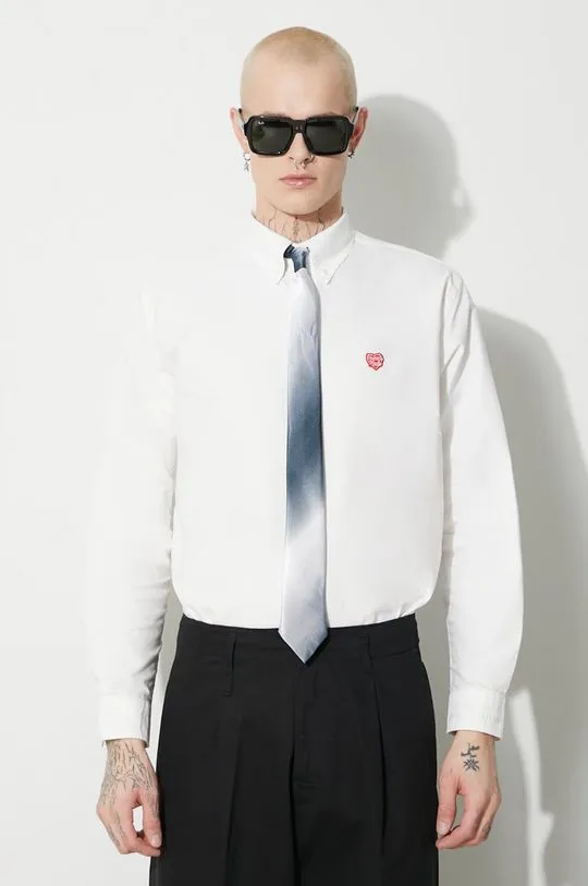 Human Made cotton shirt Oxford B.D men's white color HM26SH001