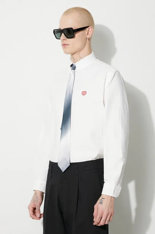 Human Made cotton shirt Oxford B.D men's white color HM26SH001