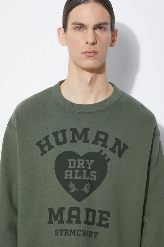 Human Made cotton sweatshirt Military Sweatshirt men's green color with a print HM27CS020