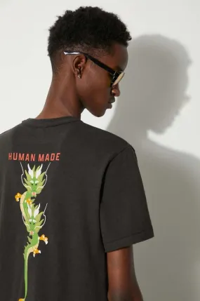 Human Made cotton t-shirt Graphic men’s black color with a print HM27TE012